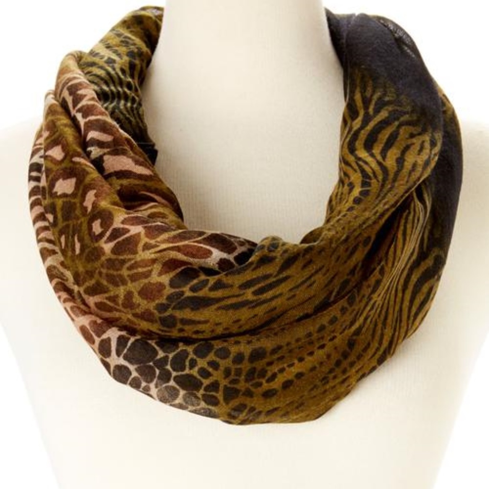 Safari Animal Print Lightweight Infinity Scarf